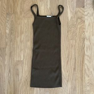 aritizia wilfred rustic brown invitation dress, size XS